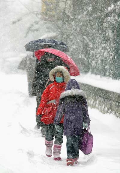 Снегопад в Южной Корее. Фото: Chung Sung-Jun/Getty Images