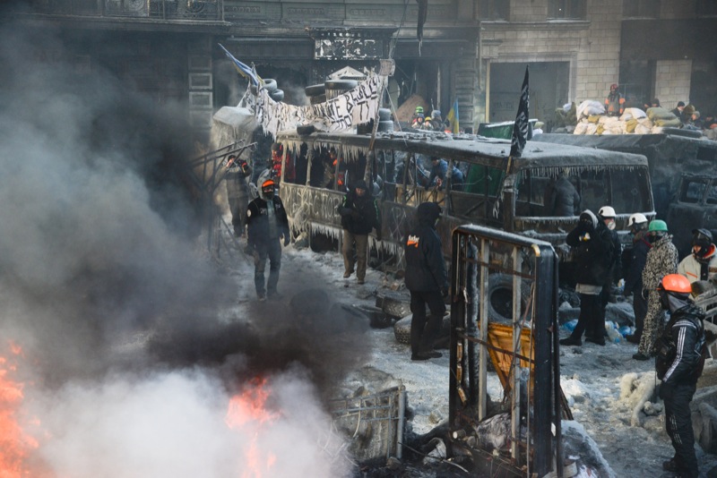 Столкновения на Грушевского, 25 января 2014 г. Фото: Велика Епоха 