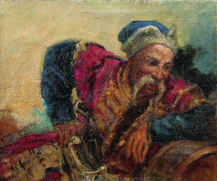 Атаман Сирко. Картина И. Репина. 1889 г. Часть полотна «Казаки пишут ответ турецкому султану»