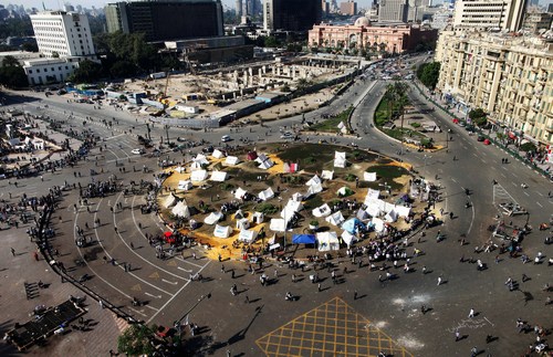 Египетская оппозиция поставила палатки на площади Тахрир в Египте, 25 ноября 2012 года. Фото: MAHMOUD kHALED/AFP/Getty Images