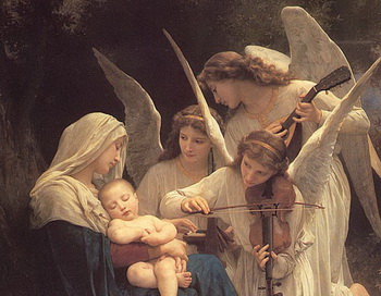 «Девственница с ангелами» или «Песня ангелов», Уильям Бугуеро, 1881, холст, масло, музей в Мемориальном парке Глендейле, Калифорния. Фото с сайта artrenewal.org