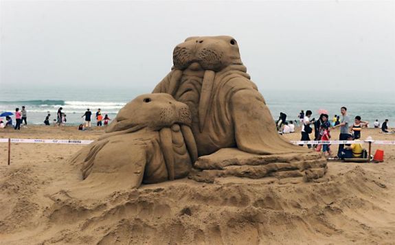 Четвертый ежегодный фестиваль скульптур из песка Фулон проходит в городе Нью-Тайбэй в Тайване. Фото: Sam Yeh/AFP/Getty Images