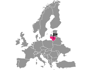 Литва на карте Европы