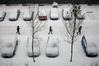 Заснеженный Пекин. 3 января 2010 года. Фото: Getty Images