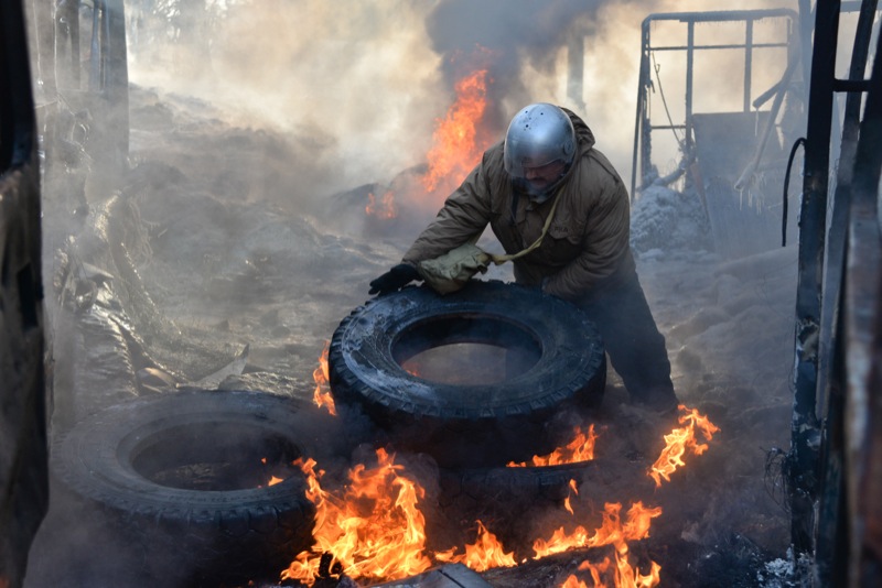 Зіткнення на Грушевського, 25 січня 2014 р. Фото: Велика Епоха