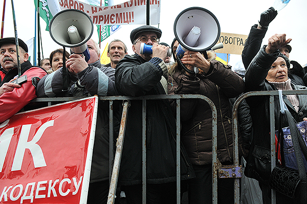 Массовый протест предпринимателей в Киеве 22 ноября против нового Налогового кодекса. Фото: Владимир Бородин/The Epoch Times Украина
