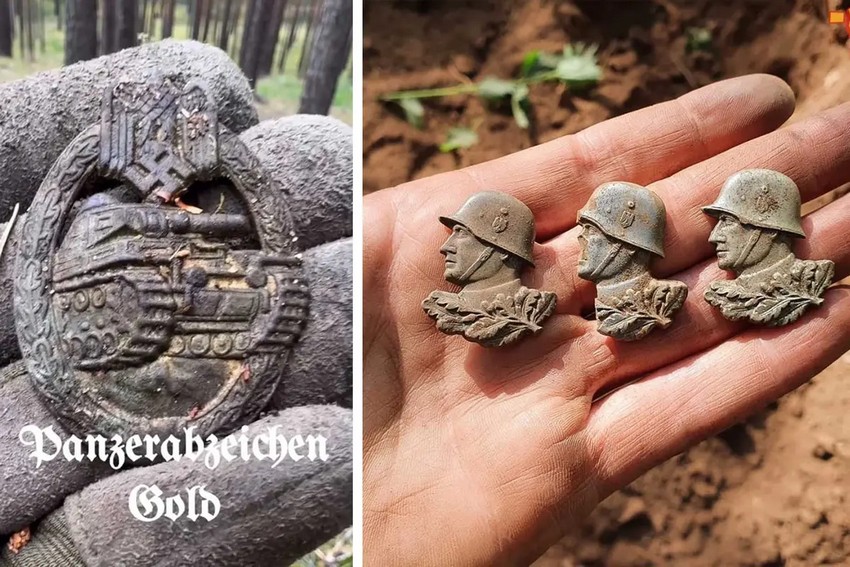 Різноманітні військові значки часів Другої світової війни. (Courtesy of Chris De Jong)