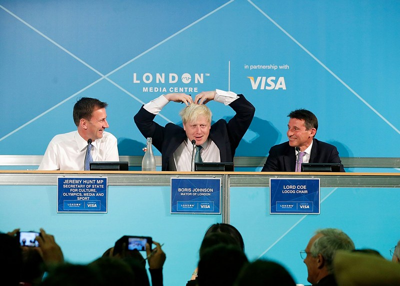 Лондон, Англія, 13 серпня. Мер Борис Джонсон виступає на прес-конференції, присвяченій підсумкам Олімпіади-2012. Фото: Matthew Lloyd/Getty Images 