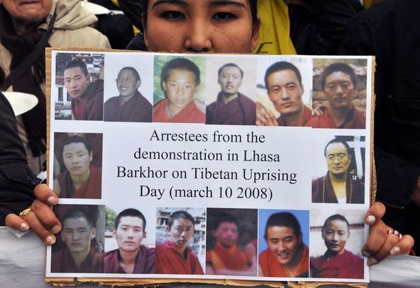Брюссель (Бельгія). Акція протесту проти придушення тибетців китайською компартією. Фото: Dominique Faget/AFP/Getty Images 