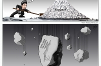 Голова КНР Сі Цзіньпін намагається подолати корупцію. Карикатура: Джеф Ненарела/Велика Епоха