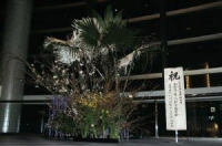 «Ikebana International» создала гигантскую икебану для ТВ НДТ, чтобы поздравить телеканал с премьерой Гала-концерта, организованного ТВ НДТ в Токио. Фото: Великая Эпоха