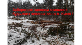 Киевляне требуют запретить законом вырубку зелёных зон города