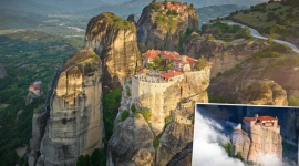 В Греції монахи шукаючи усамітнення збудували «підвішені в повітрі» монастирі на скелях (ФОТО)