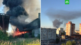 В России горит завод «Хитон» в Казани. Загорелось производственное помещение с маслом