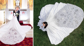 Австралійка півтора року виготовляла своє весільне плаття з коклюшкового мережива (ФОТО)