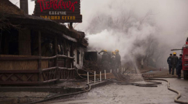В Одесской Аркадии сгорел ресторан украинской кухни