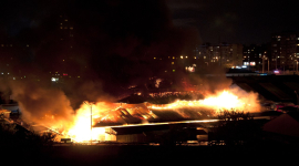 В Киеве ночью сгорел рынок «Оболонь»