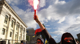 МВС расследует погром посольства РФ в Киеве