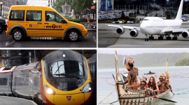 Виды транспорта: поезда, теплоходы, самолёты, такси