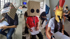 Студенты университетов на Филиппинах носят невообразимые шляпы, чтобы не списывать во время экзаменов
