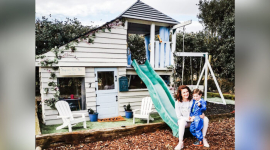 Мама двоих детей с нуля создала невероятный игровой домик на открытом воздухе для своих детей, сэкономив 5 000 фунтов (ФОТО)