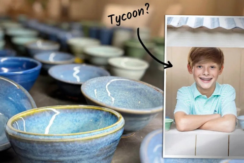 12-летний мальчик из Алабамы превратил лепку из глины в гончарный бизнес, продавая миски из дома