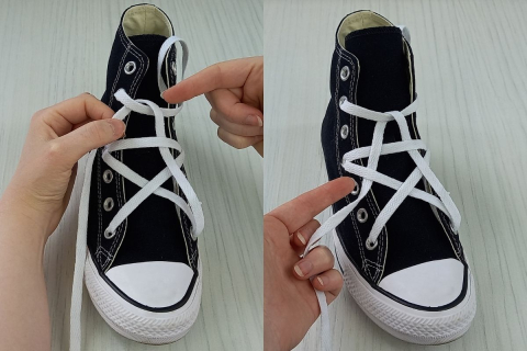 Как правильно завязать шнурки на кедах Converse