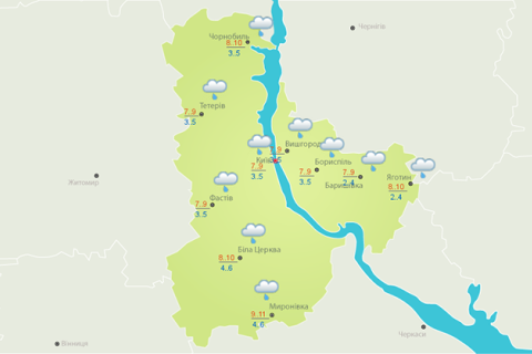 Завтра в Києві прогнозують дощ із вітром