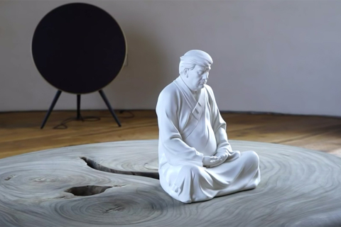 В Китае дизайнер создал статуэтку в образе «медитирующего Трампа»