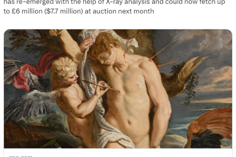 Картину Рубенса, що зникла 300 років тому, виставлять на аукціон за $7,6 млн