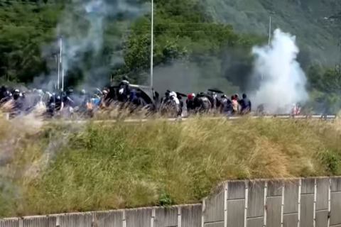 Десяток французских полицейских ранены в столкновениях с протестующими против железнодорожного сообщения в Альпах