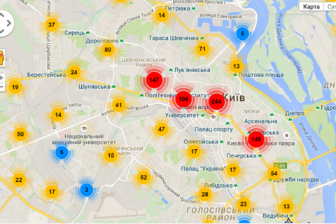 В Киеве появилась онлайн-карта установки теплосчётчиков