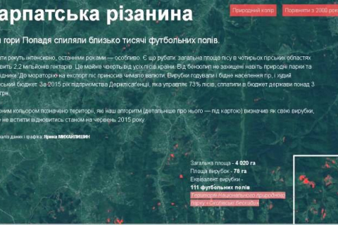 Нова інтерактивна мапа показує катастрофічну вирубку лісу у Карпатах