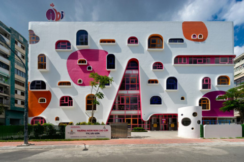 Необычный дизайн детского сада в Хошимине, Вьетнам