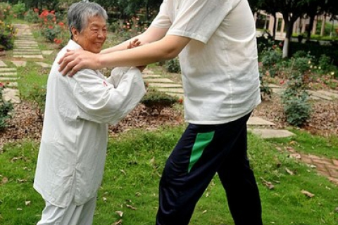 Этот непостижимый Тайцзи: баскетболист не смог сдвинуть с места 89-летнюю женщину (фото)