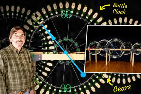 Необычные часовые механизмы из бутылок, обуви и даже домино создает 69-летний часовщик Рик Стэнли
