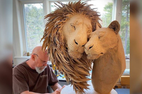 Пара художників створила левів зі старих картонних коробок (ФОТО)