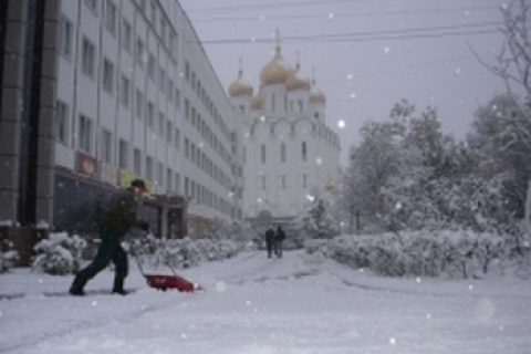 В российском городе выпала месячная норма снега