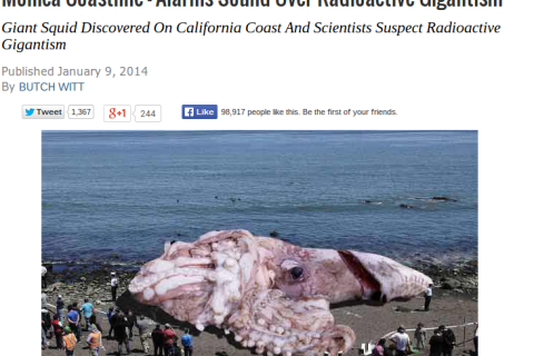 Новость об огромном кальмаре на побережье Калифорнии - фальшивая