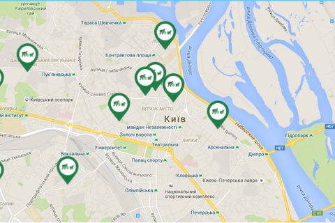 Создана карта с туалетами для собак в Киеве