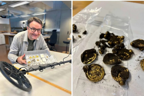 Искатель металла думал, что нашел «шоколадные монеты», но оказалось, что это находка века