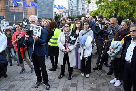 Протести на підтримку палестинців пройшли у Брюсселі (ВІДЕО)
