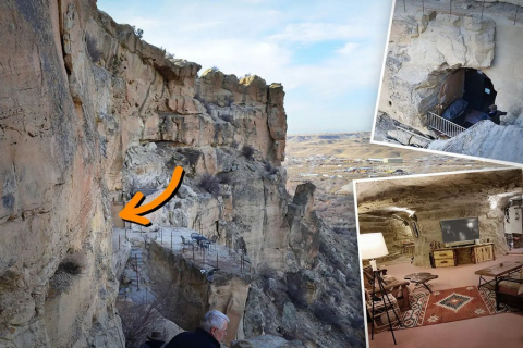 Геолог построил уютный дом в скалах Нью-Мексико