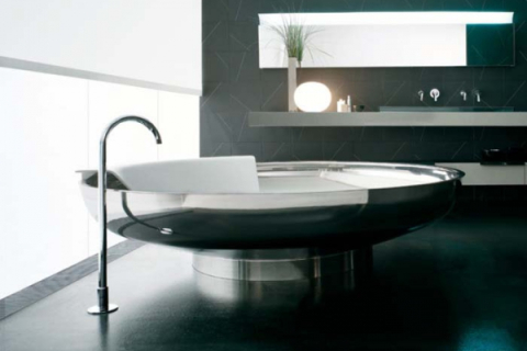 Круглая ванна — яркое дизайнерское произведение искусства