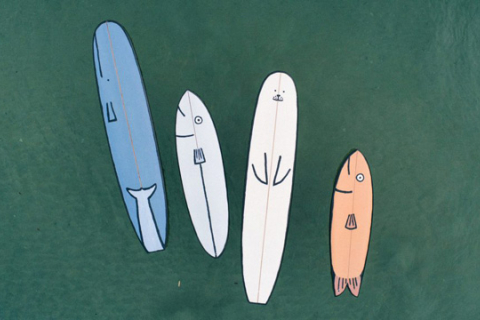  Жан Жульєн намалював кумедних морських істот на дошках для серфінгу (ФОТО)