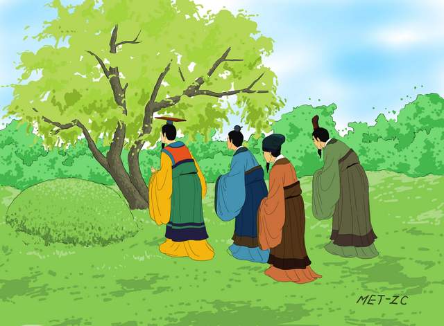Спустя год Чун Эр, правитель царства Цзинь, пришёл на могилу Цзе. К его удивлению, он обнаружил, что сожжённая ива осталась живой, и на ней появилось много новых ветвей с зелёными листьями. Казалось, будто бы Цзе приветствовал его и призывал оставаться светлым и чистым.