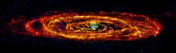 Галактика М31 або «Туманність Андромеди». Фото: ESA/Herschel/PACS & SPIRE Consortium, O. Krause, HSC, H. Linz