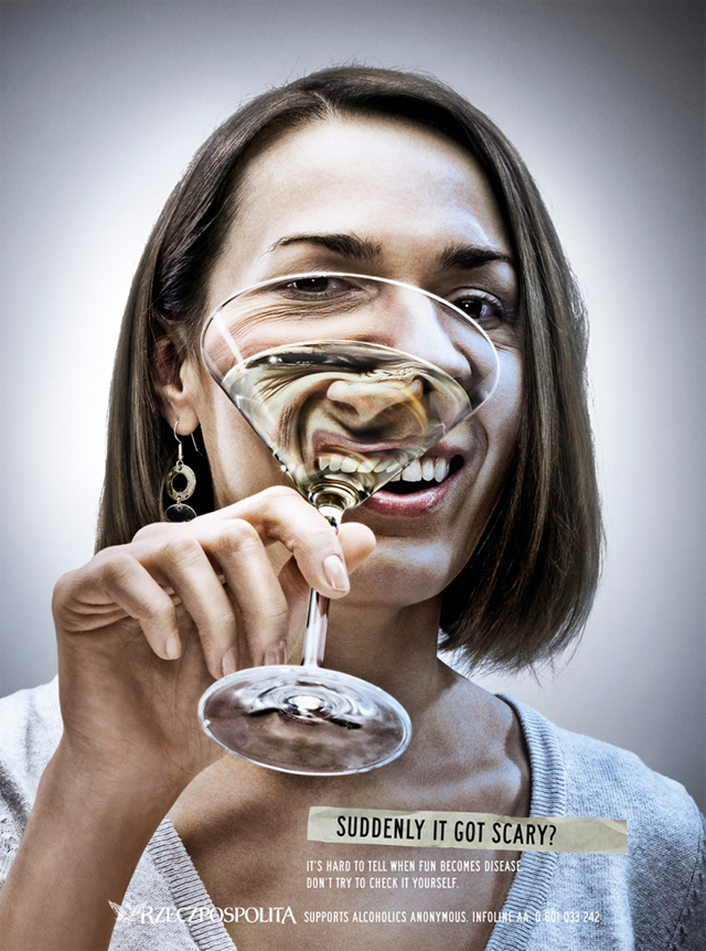 Найбільш шкідливі звички: соціальна реклама «Алкоголь змінює людей». Фото: Аdvertka.ru