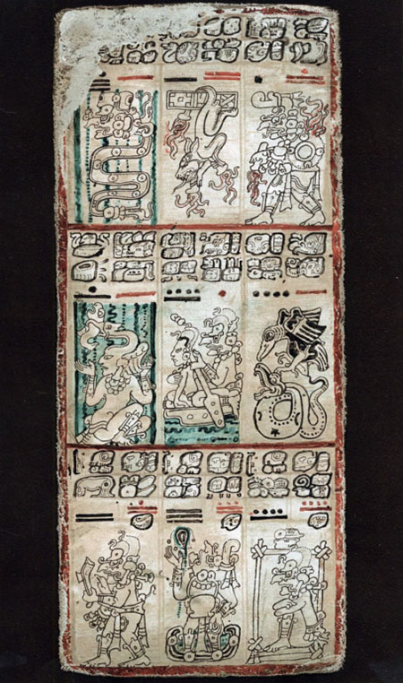 Календар майя: рукописна табличка.