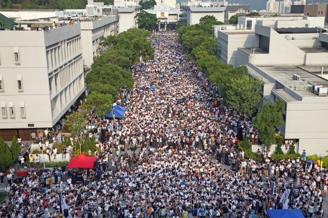 Демократія, Гонконг, протести, заняття, студенти, бойкот 